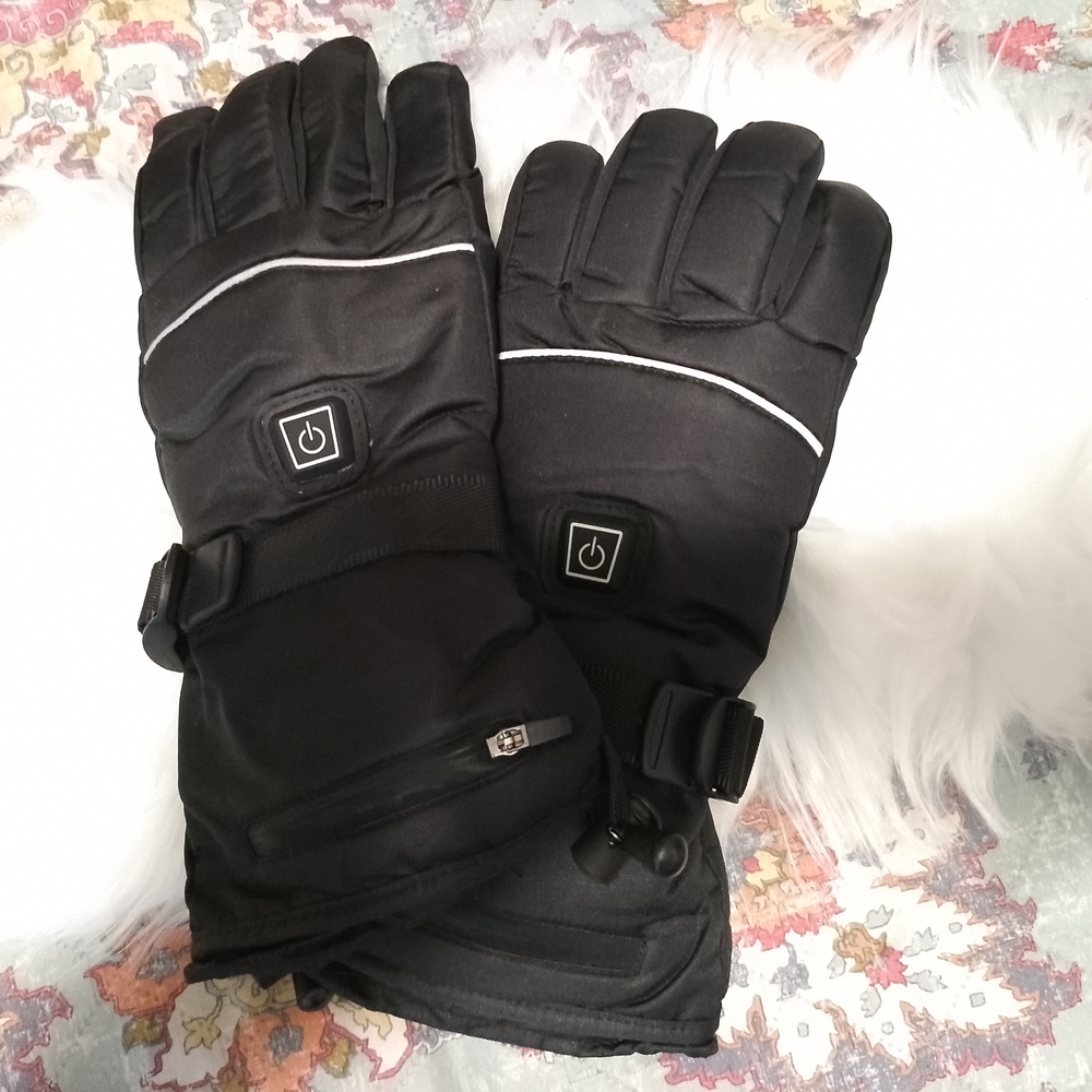 Black Heated Winter Gloves